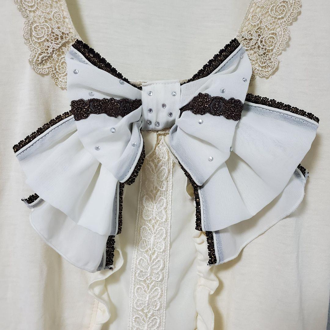 希少 axes femme ビッグリボンカットソー プルオーバー アイボリー