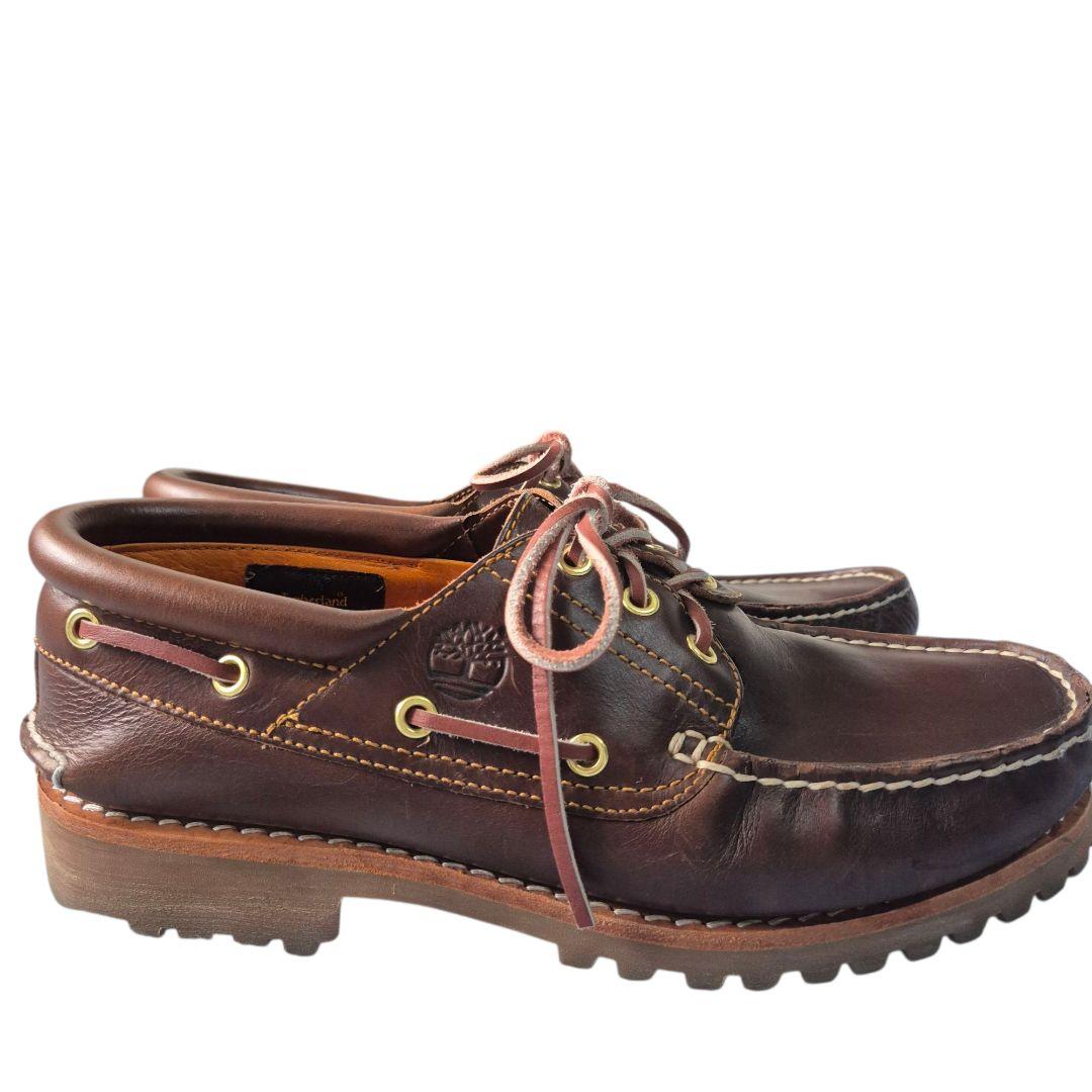 ほぼ未使用 Timberland 3eye 27.0 us9 ブラウン モカシン