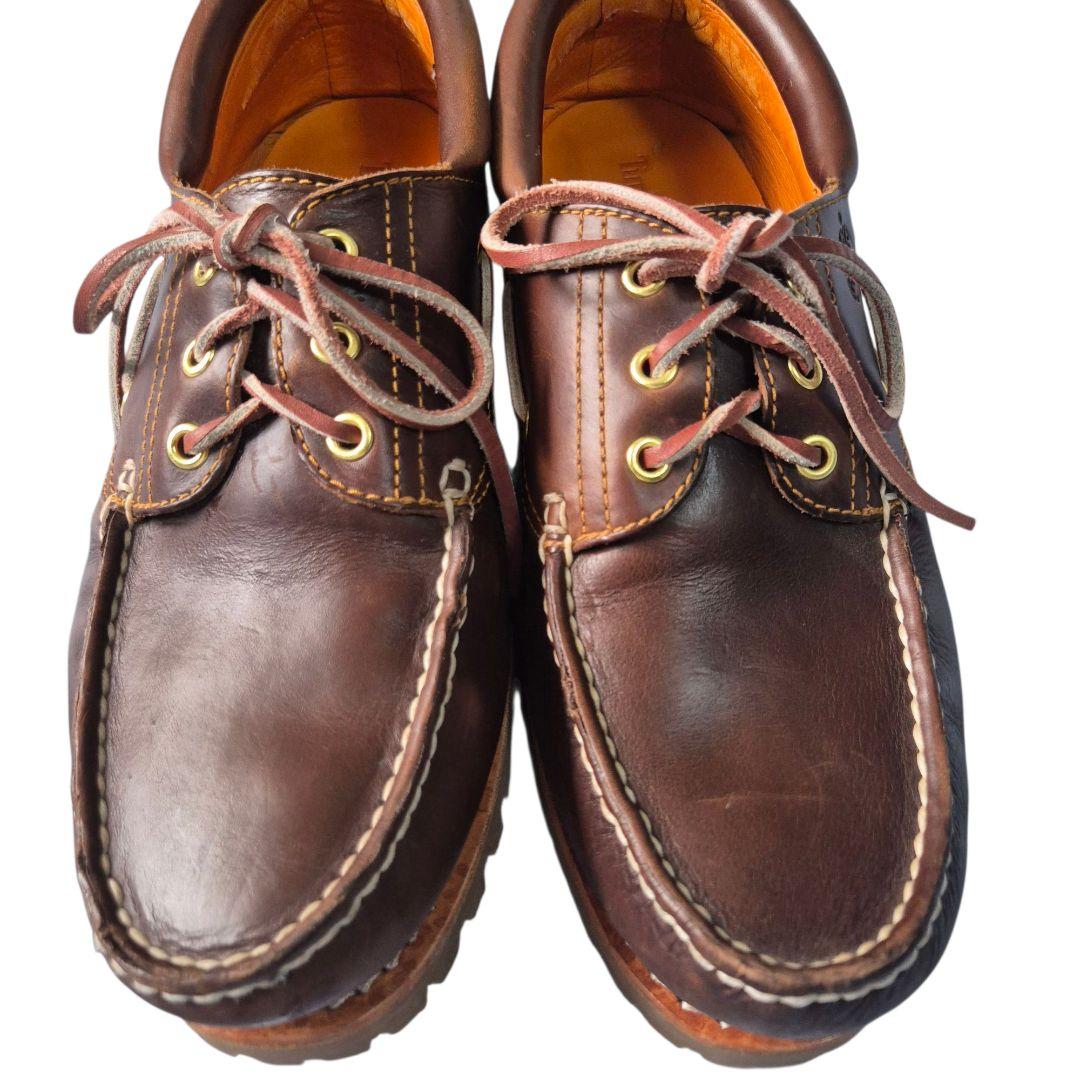 ほぼ未使用 Timberland 3eye 27.0 us9 ブラウン モカシン