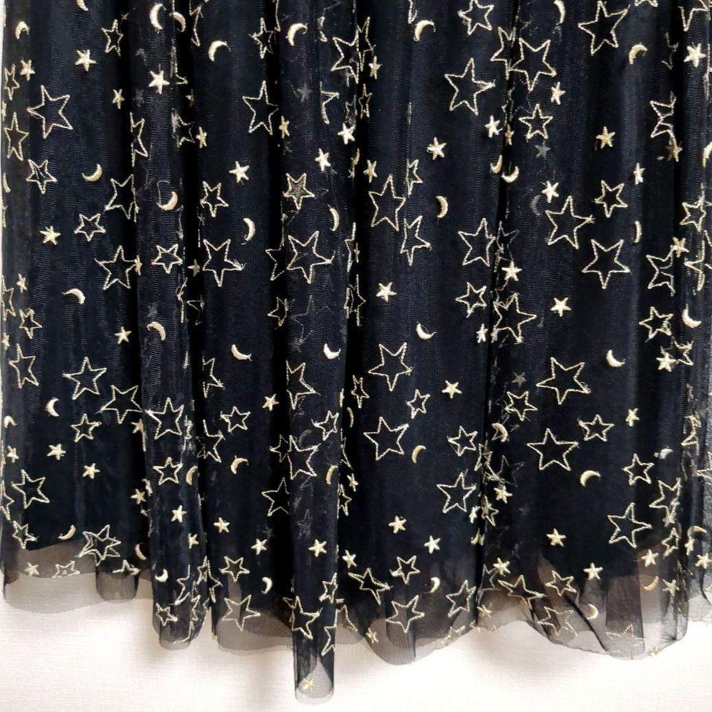 【美品】✨グレースコンチネンタル　チュールスカート 星柄　刺繍　Sサイズ