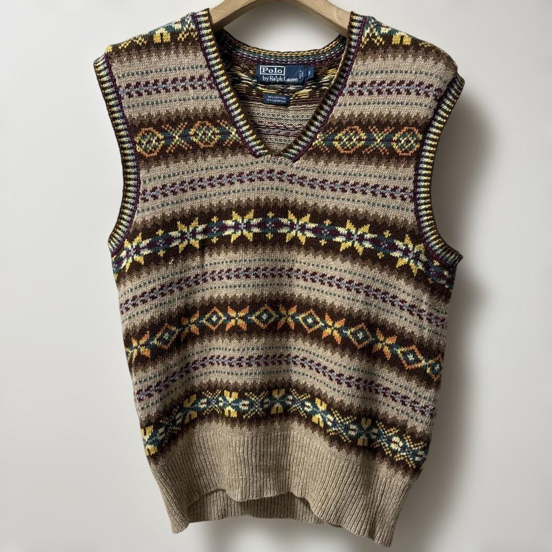 佐藤健着用　Ralph LAUREN カシミア混ベストFairisle