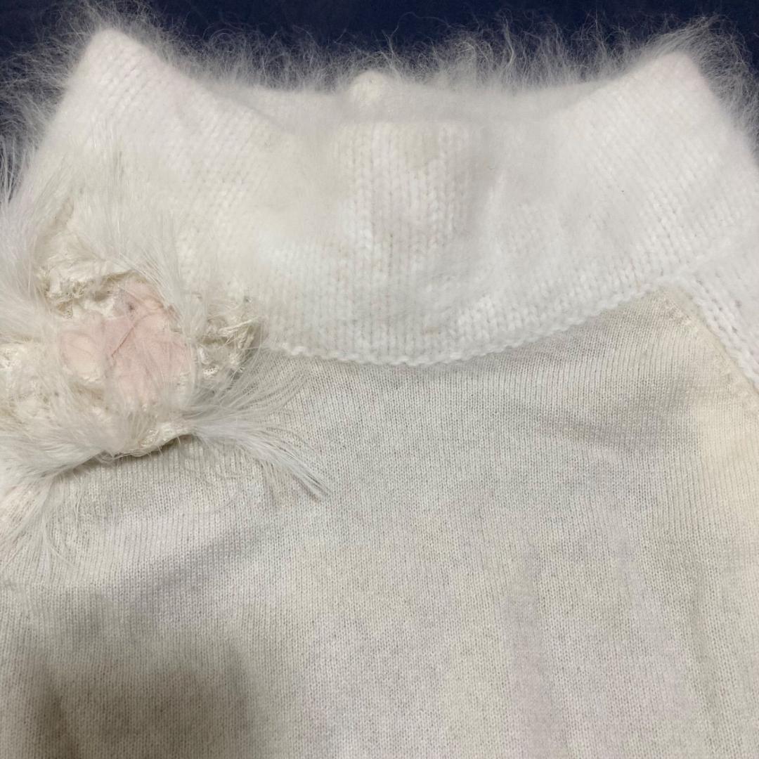 CHANEL ココマークパールボタン ニット ファー ぼかし柄 ワンピース