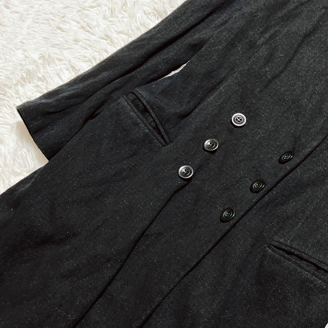 良品⭐️ドリスヴァンノッテン　ロングコート　ダブルブレスト　ラメ加工　ウール混　黒