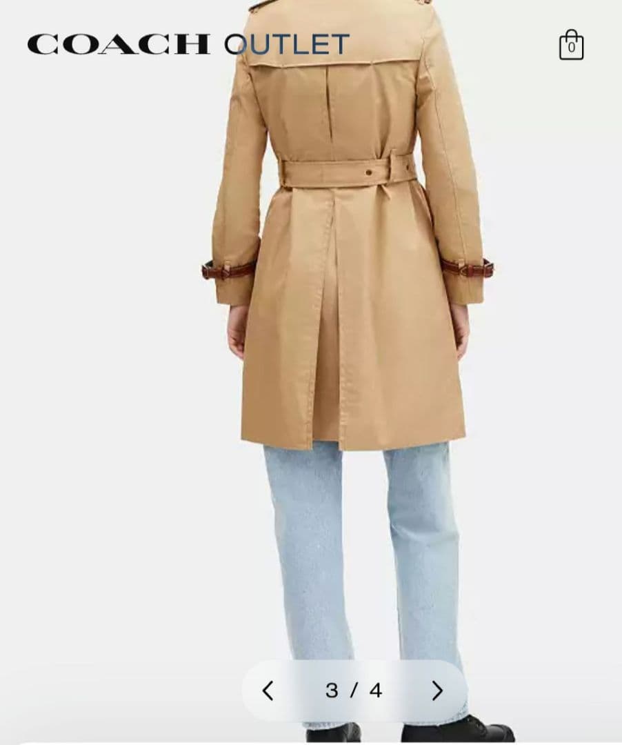 【未使用】COACH ベージュ ダブルブレスト トレンチコート(カバーつき)