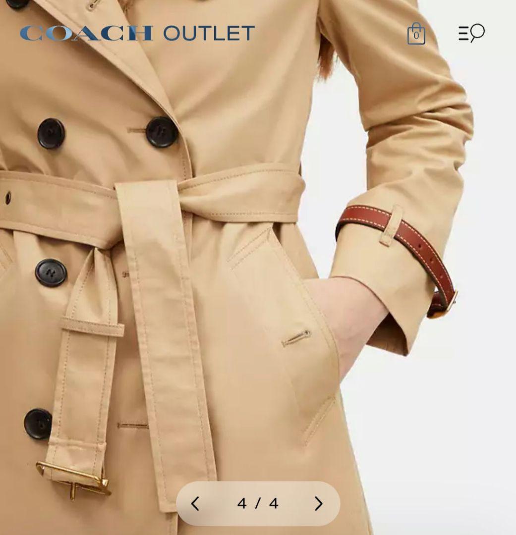 【未使用】COACH ベージュ ダブルブレスト トレンチコート(カバーつき)