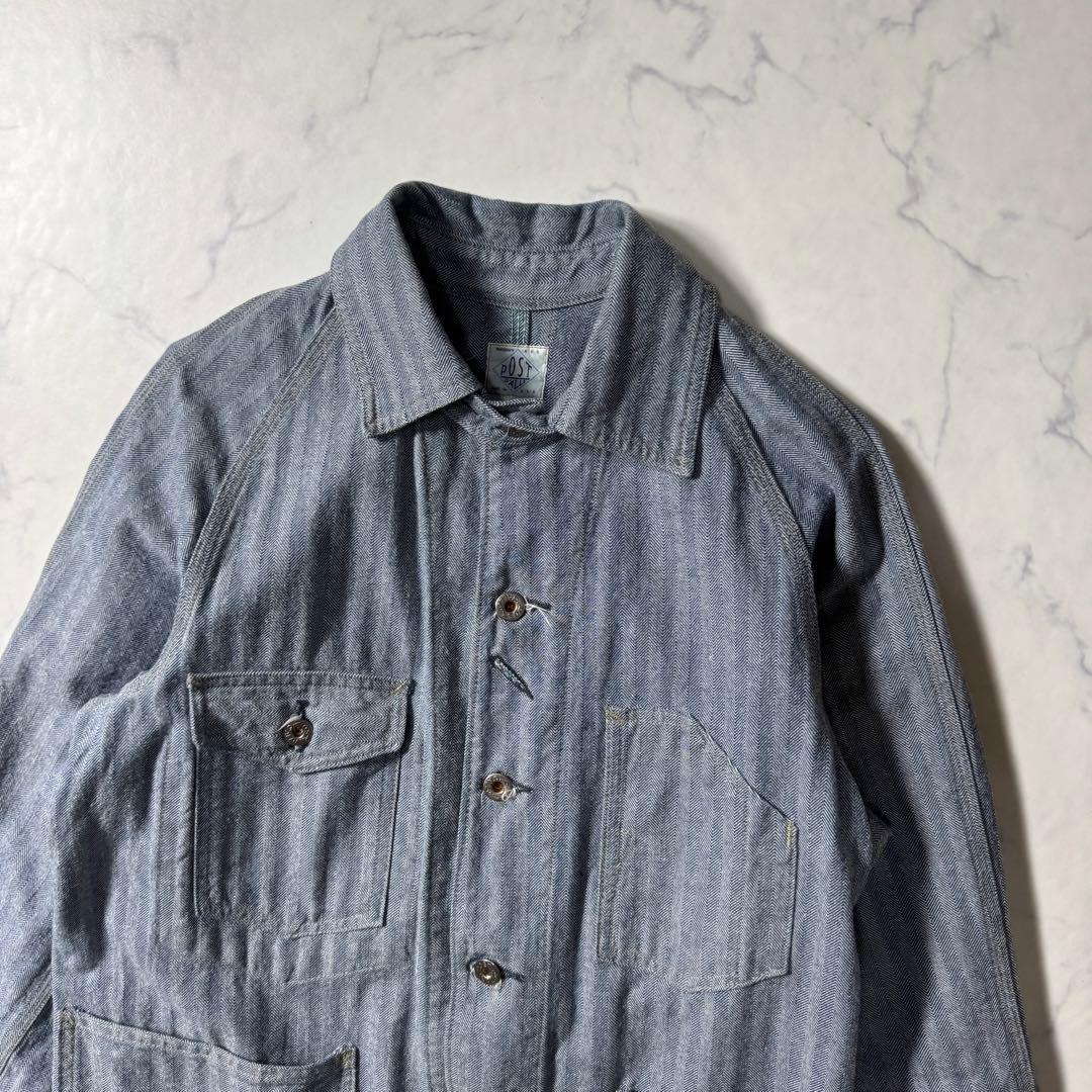 【美品】ポストオーバーオールズ　カバーオール　ヘリンボーン　USA製　ジャケット
