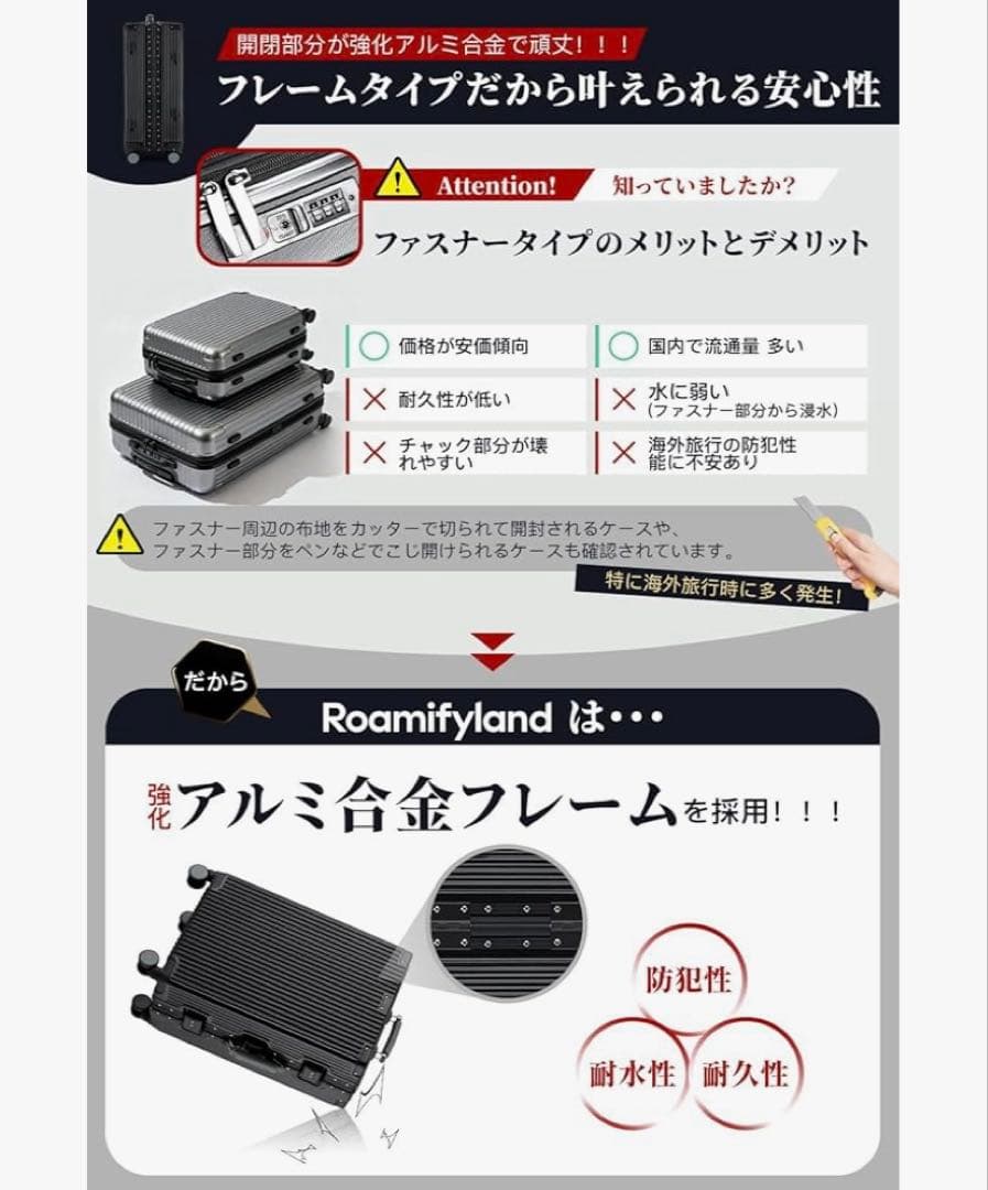 専用　新品シルバー Mサイズ 4-6泊 50L キャリーケース