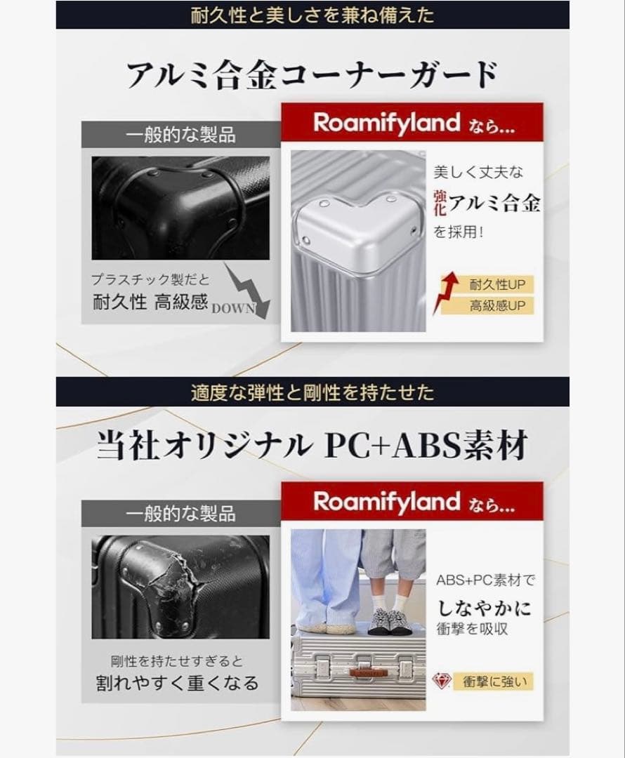 専用　新品シルバー Mサイズ 4-6泊 50L キャリーケース
