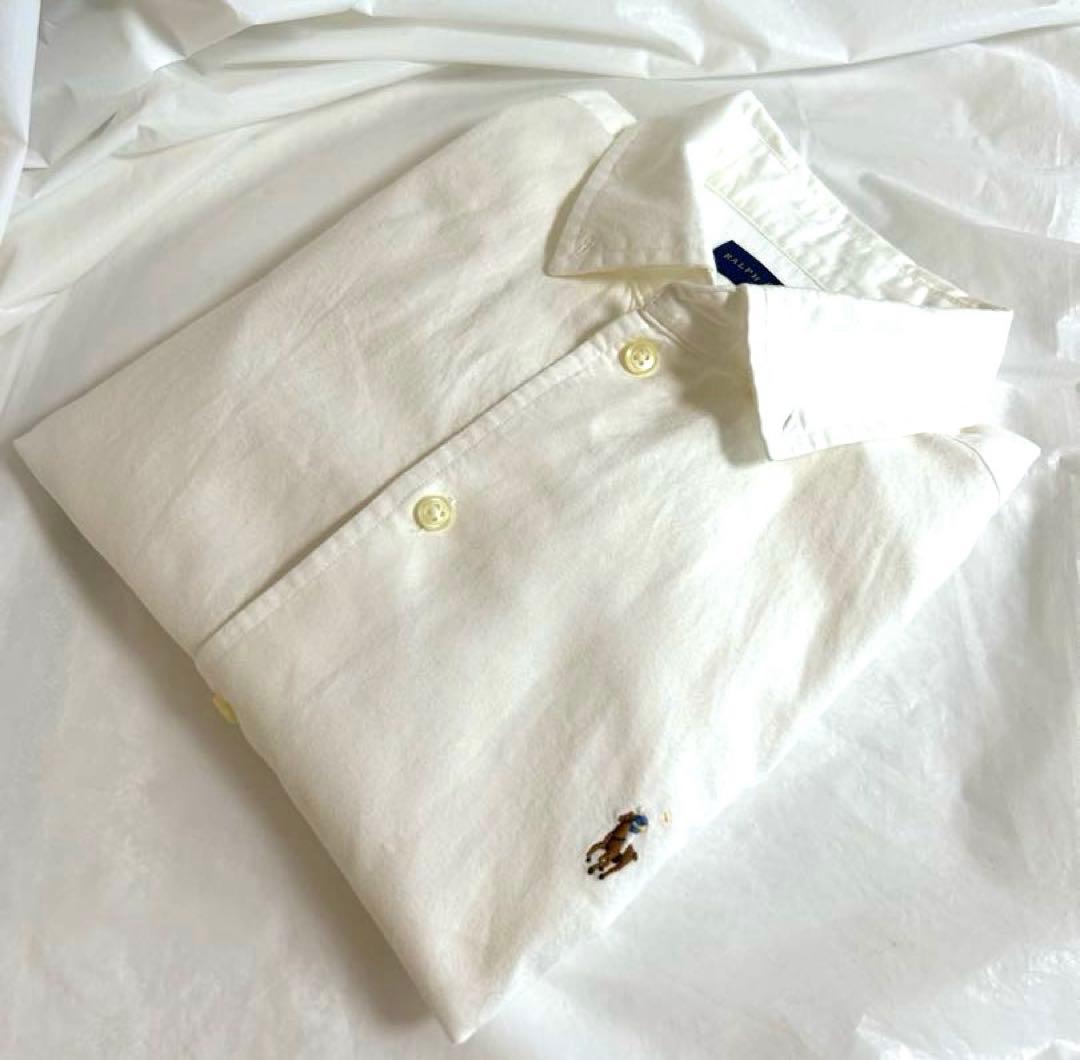 POLO RALPH LAURENラルフローレンコットンシャツ半袖　白　Ｌ