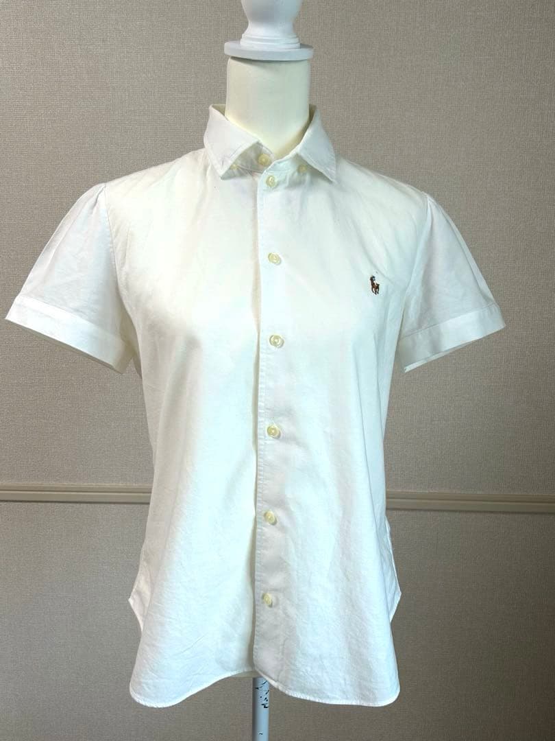 POLO RALPH LAURENラルフローレンコットンシャツ半袖　白　Ｌ