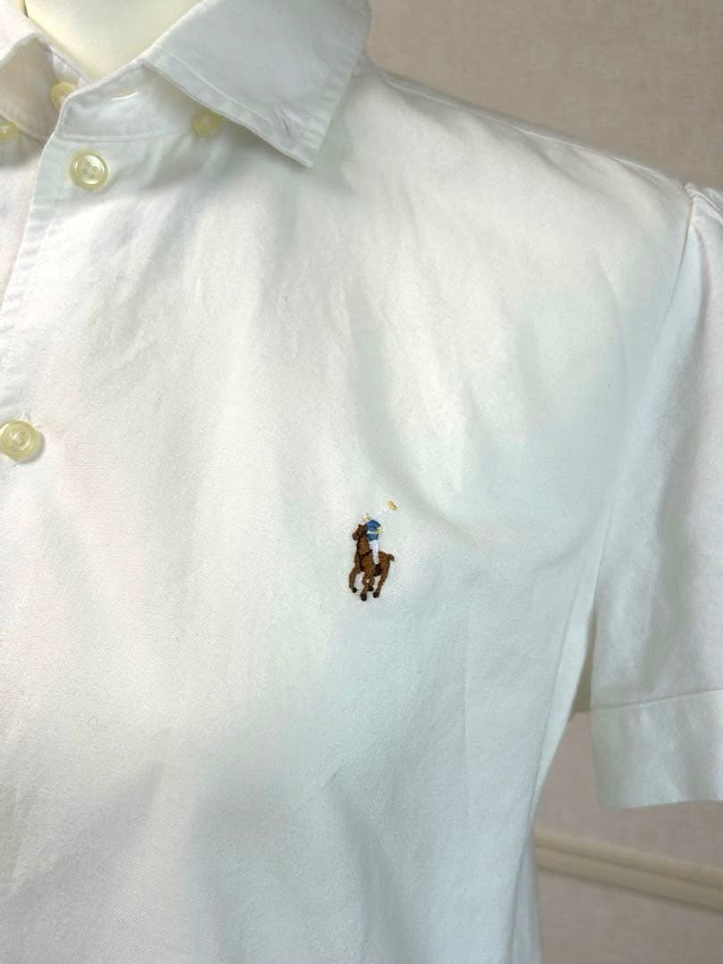 POLO RALPH LAURENラルフローレンコットンシャツ半袖　白　Ｌ