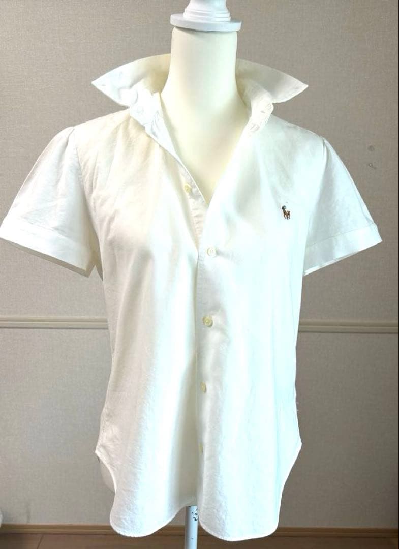 POLO RALPH LAURENラルフローレンコットンシャツ半袖　白　Ｌ