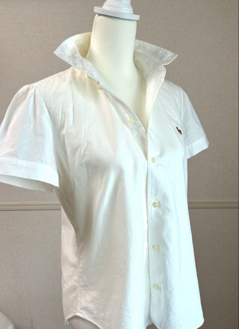 POLO RALPH LAURENラルフローレンコットンシャツ半袖　白　Ｌ