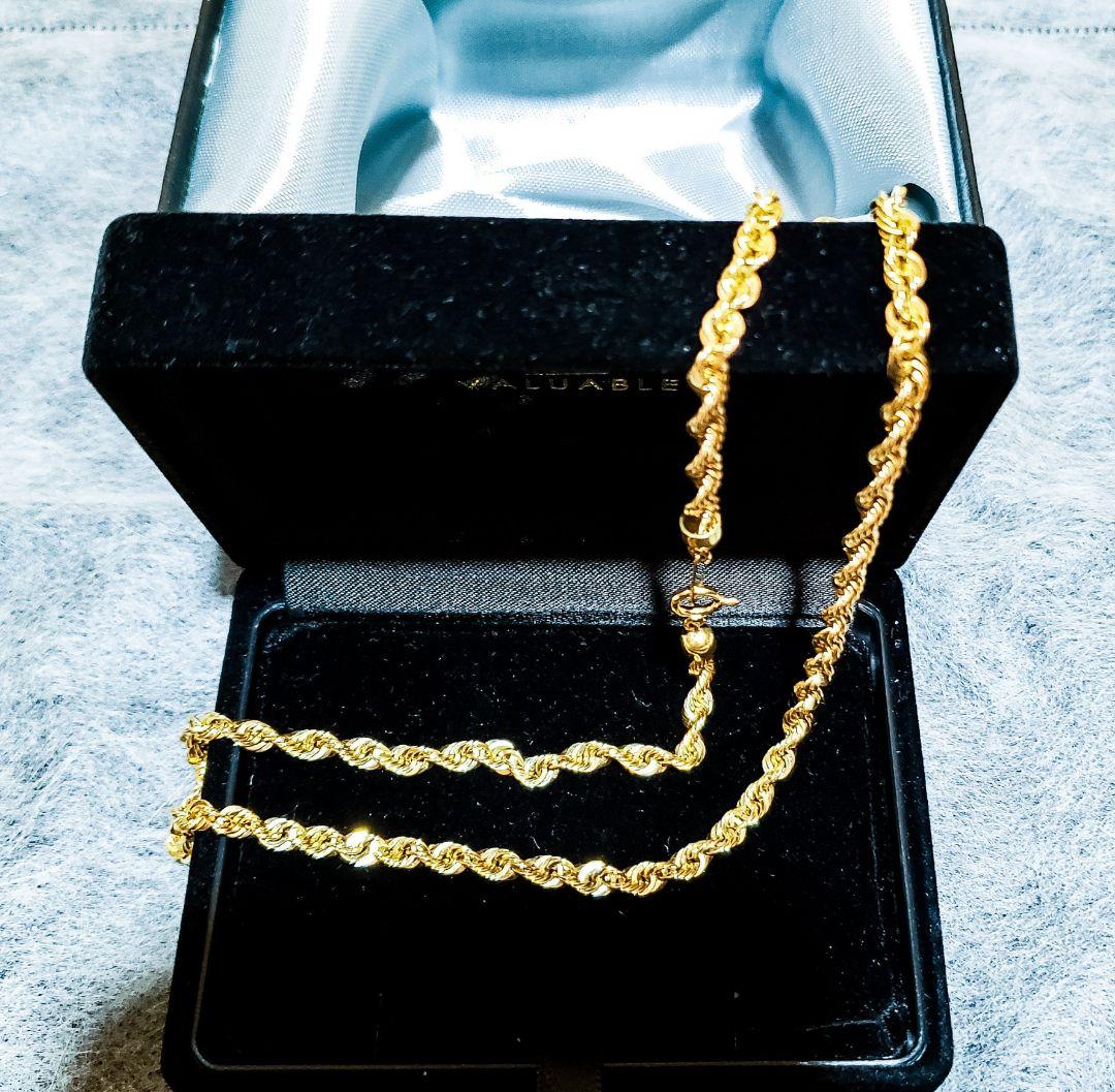 【18金ロープチェーン ❇11,1g❇】K18ネックレス50cm 迫力4mm幅❗