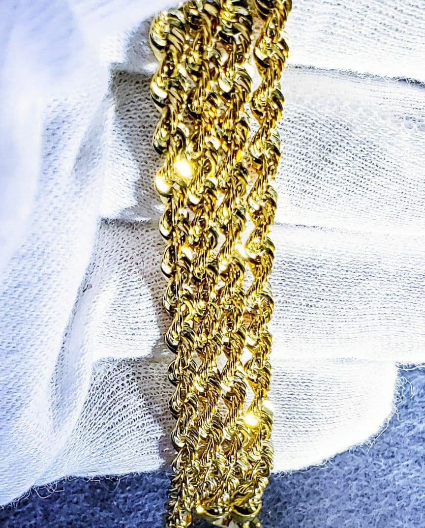 【18金ロープチェーン ❇11,1g❇】K18ネックレス50cm 迫力4mm幅❗