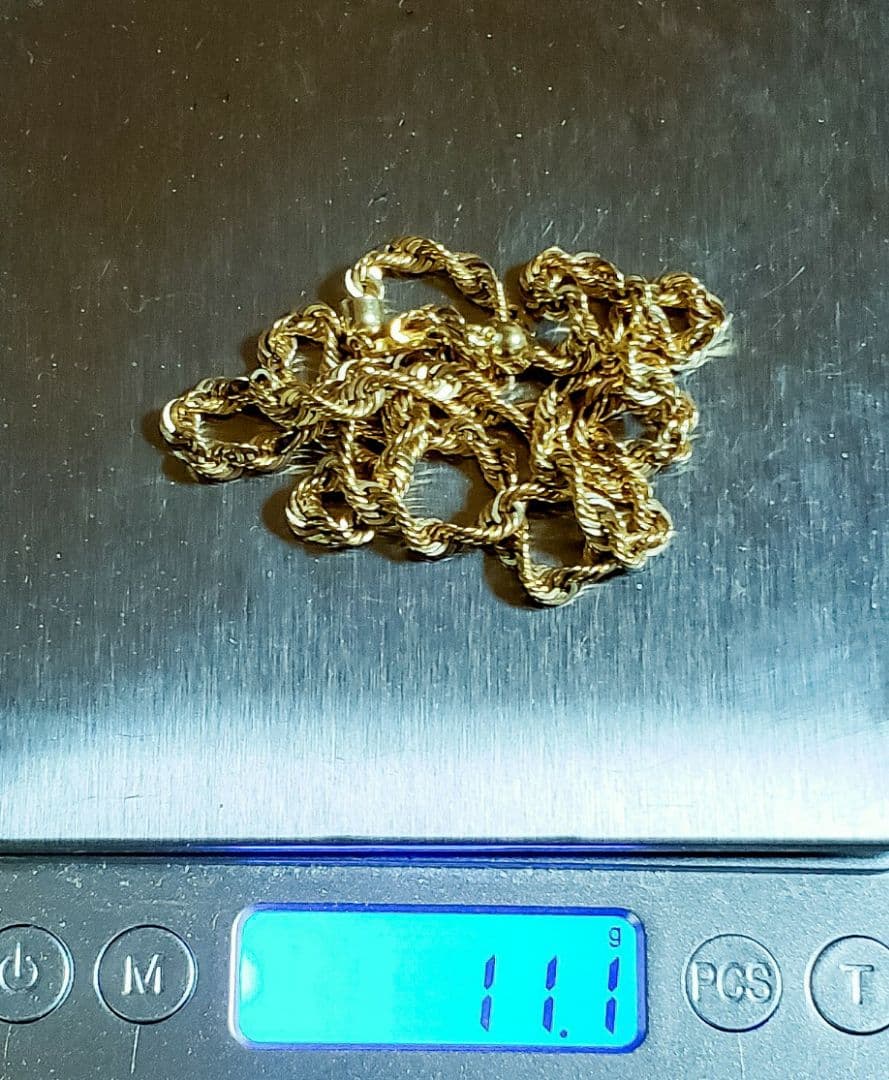 【18金ロープチェーン ❇11,1g❇】K18ネックレス50cm 迫力4mm幅❗