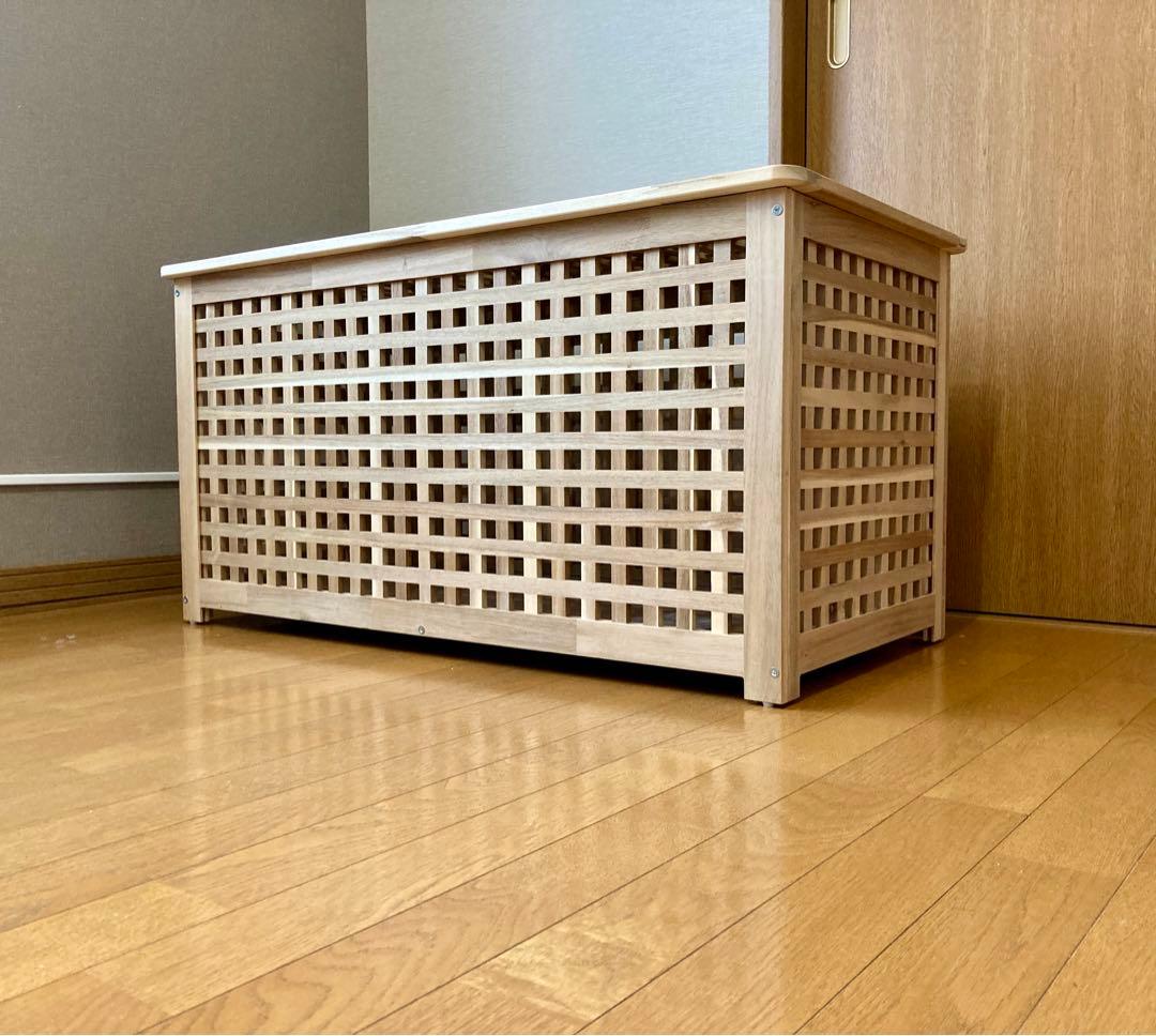 IKEA イケア◆HOL ホール◆ナチュラルウッド◆木製収納ボックス テーブル