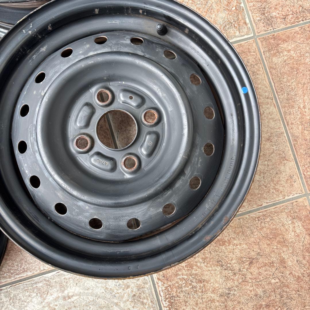 送料込み　14インチスチールホイール 4本セット 14x4.5J PCD100