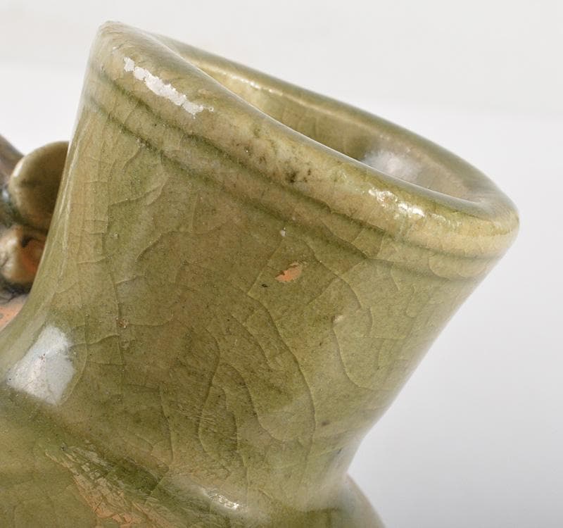 中国　龍泉窯　青磁　神獣持ち手　執壷　水注　C　R5199