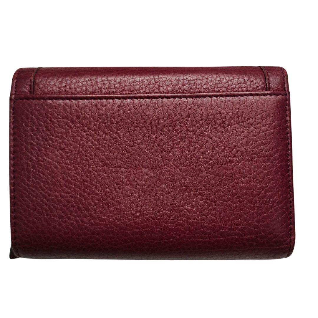 GUCCI ミニ財布　バンブー　三つ折り　竹　ボルドー