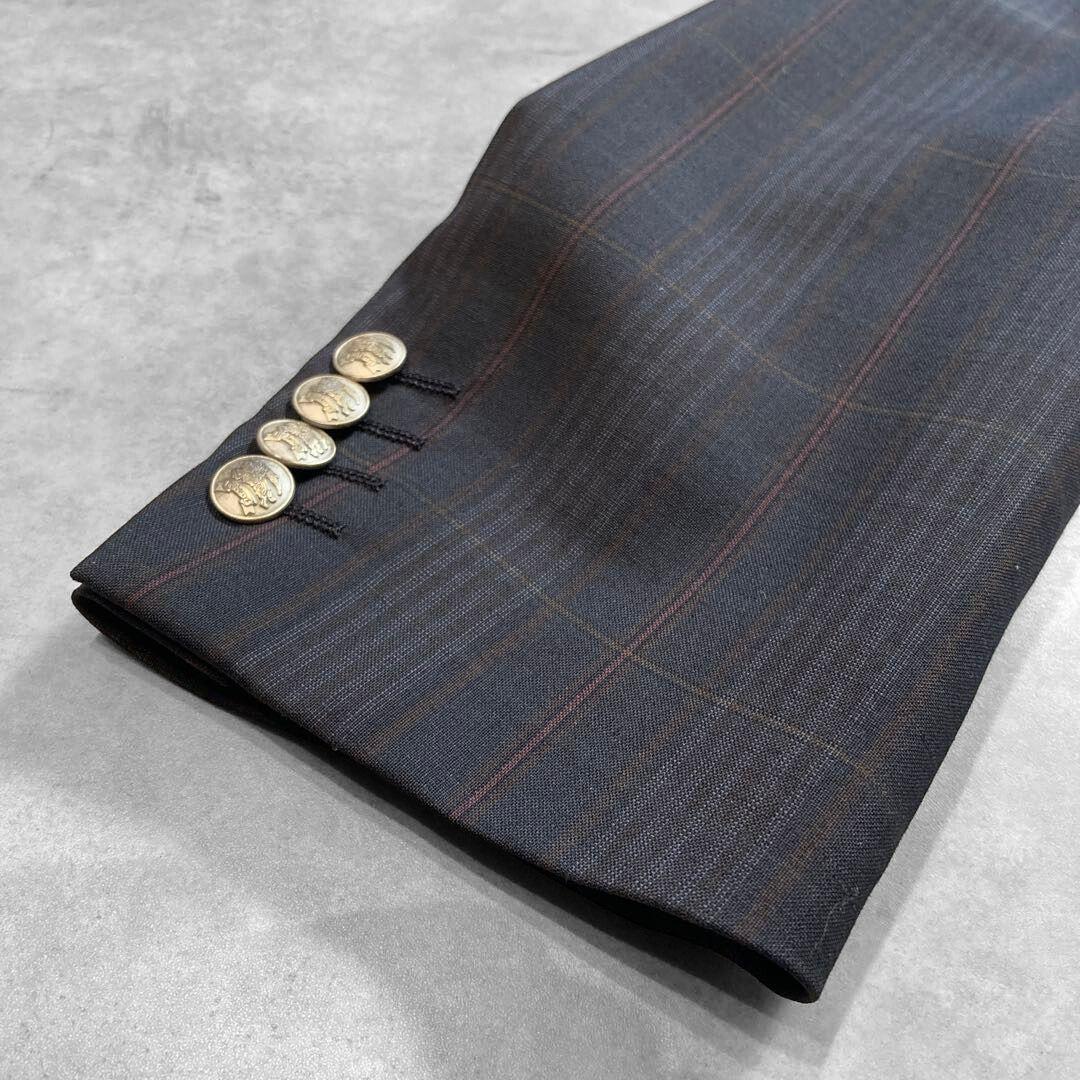 Nanana様 Burberry モヘヤ混 チェック ダブル ジャケット L