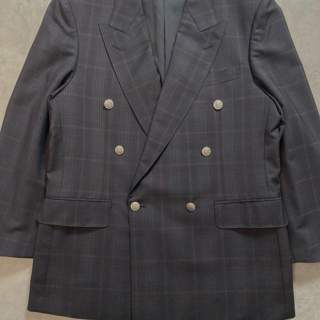 Nanana様 Burberry モヘヤ混 チェック ダブル ジャケット L