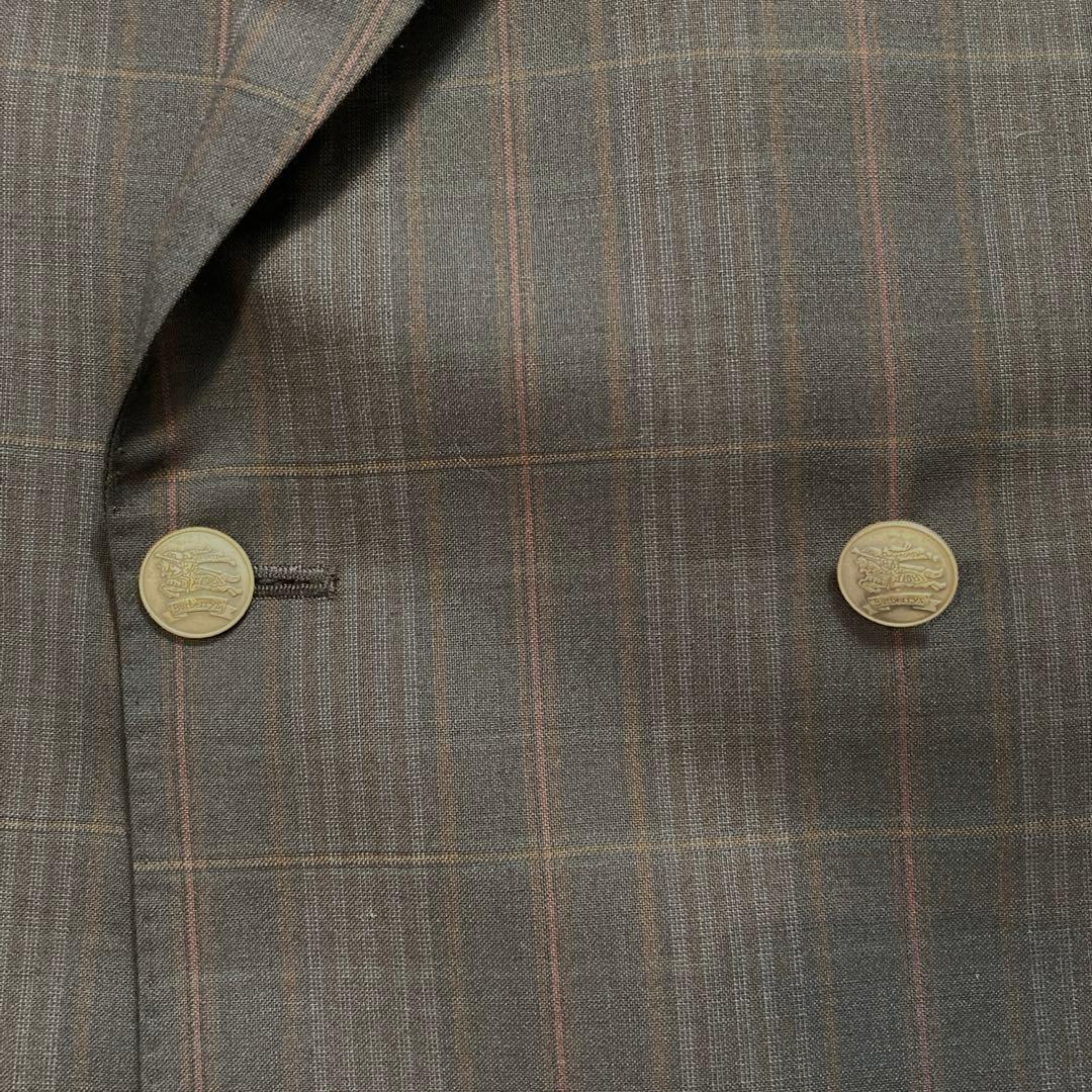 Nanana様 Burberry モヘヤ混 チェック ダブル ジャケット L