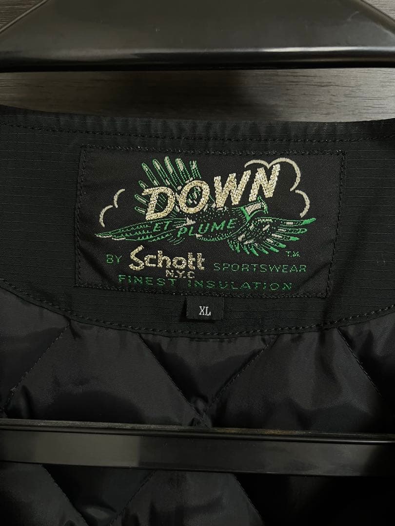 Schott NYC DOWN ブラックベスト XL