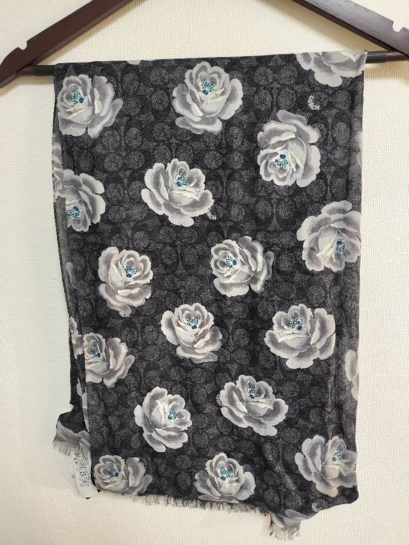 【新品 タグ付き】 COACH コーチ 薔薇 ローズ ストール ショール