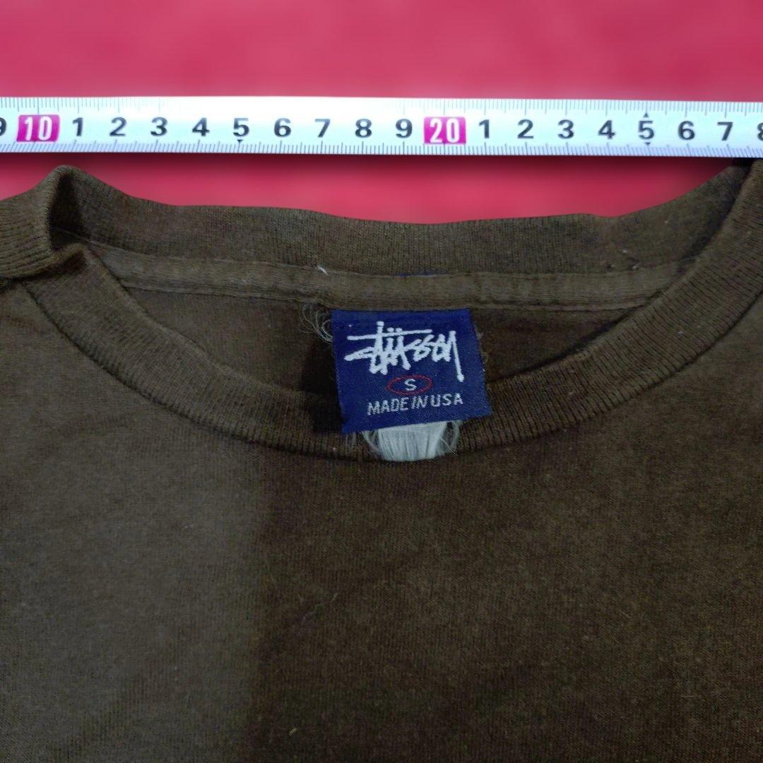 希少 Stussy ダークブラウン Tシャツ S