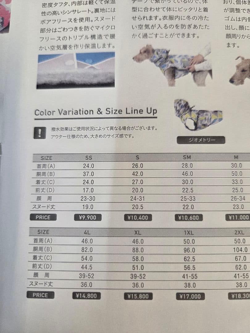 ALPHAICON イージーエアベスト サイズ犬用コート