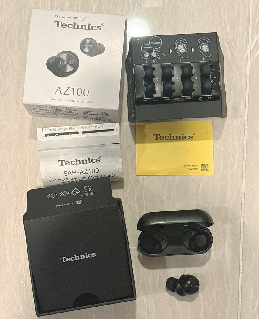 Technics AZ100 ワイヤレスイヤホン ブラック 【本体＋左耳】