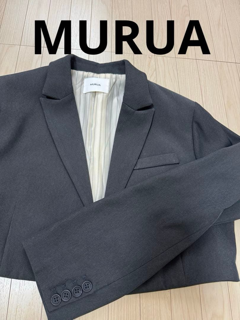 MURUA ダークグレー テーラードジャケット取り外し可能スカートセット