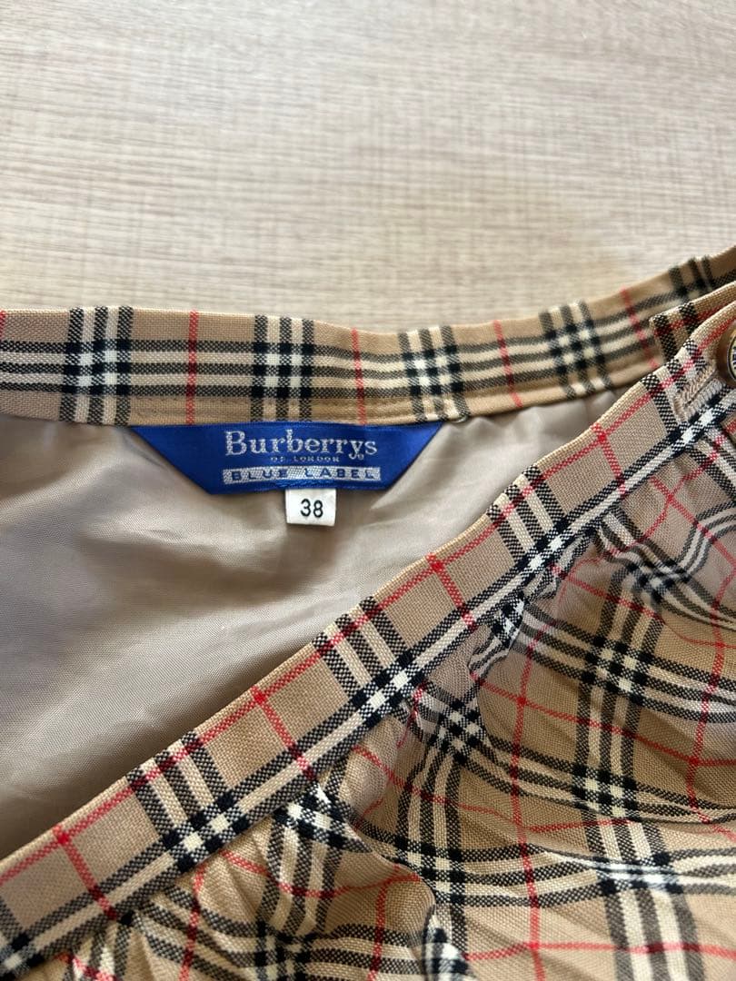 バーバリーブルーレーベル ノバチェック プリーツスカート 三陽商会 ミレモ丈