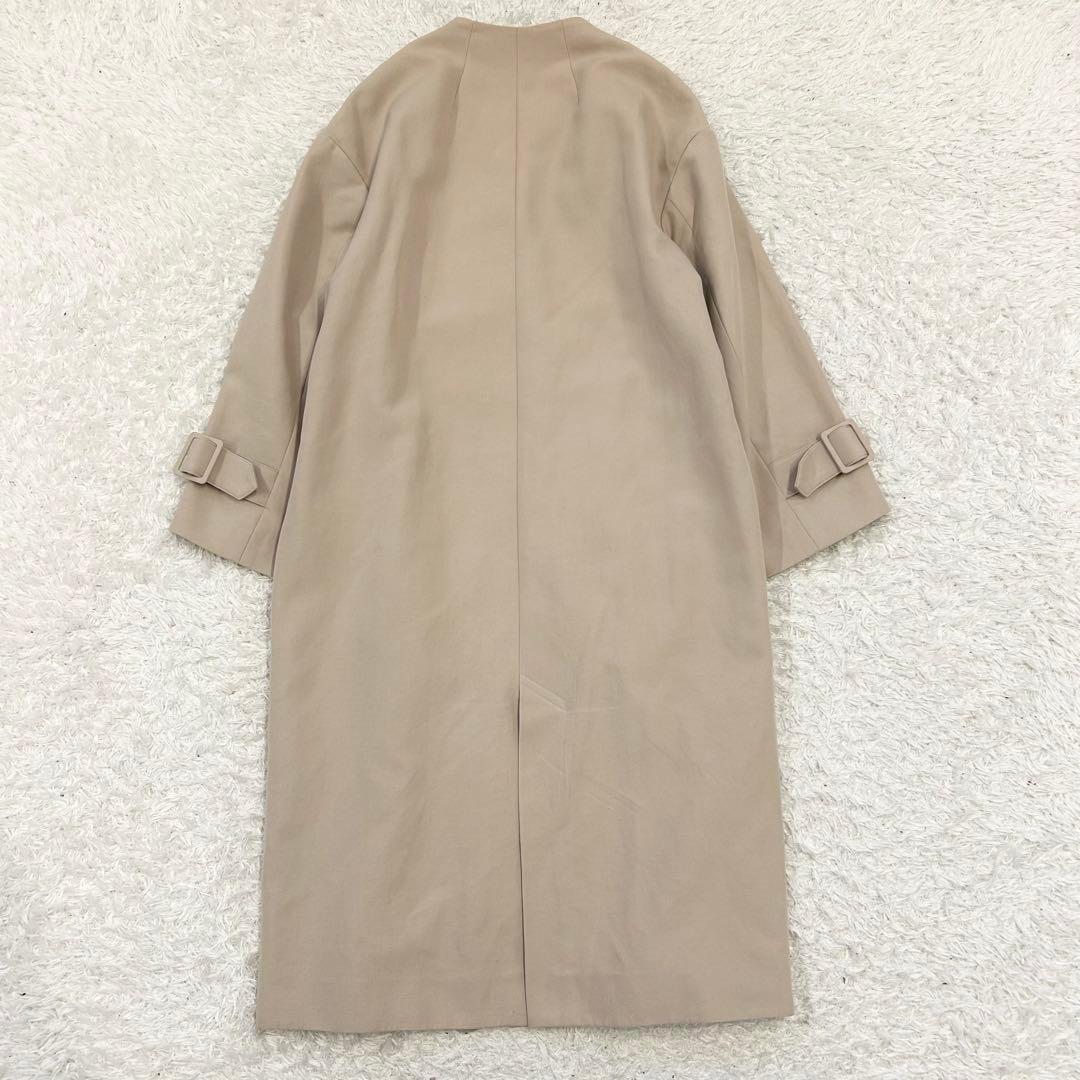 イエナ　IENA コットンWクロスノーカラーVネックコート　スプリングコート36