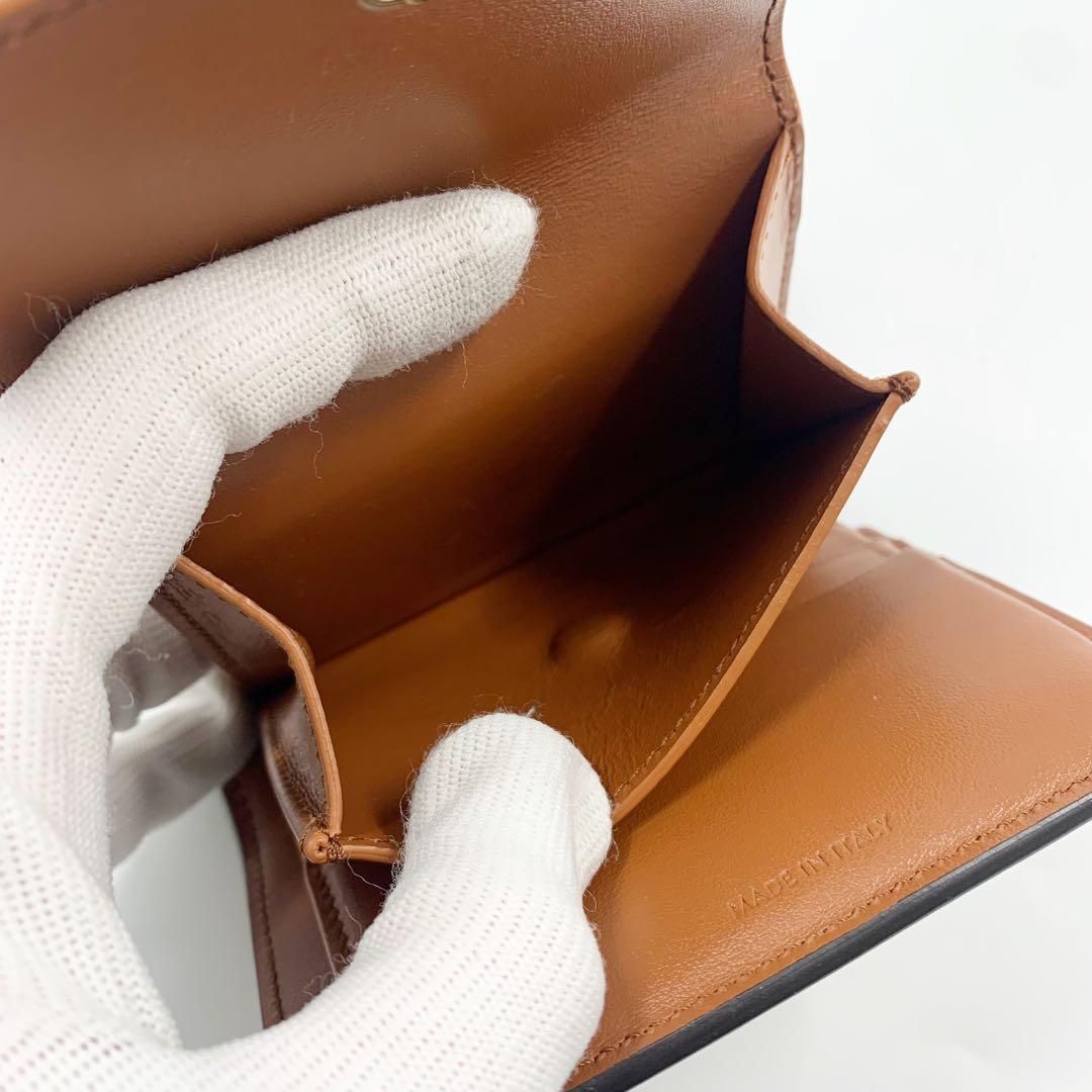 【✨美品✨】セリーヌ トリオンフ 三つ折り財布 キャンバス レザー ベージュ