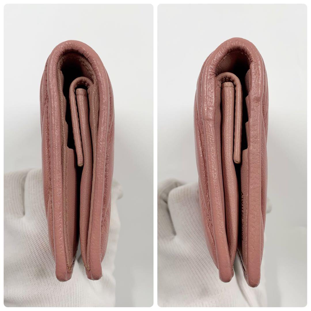 【✨美品✨】ミュウミュウ 二つ折り財布 マテラッセ ラムスキン ピンク