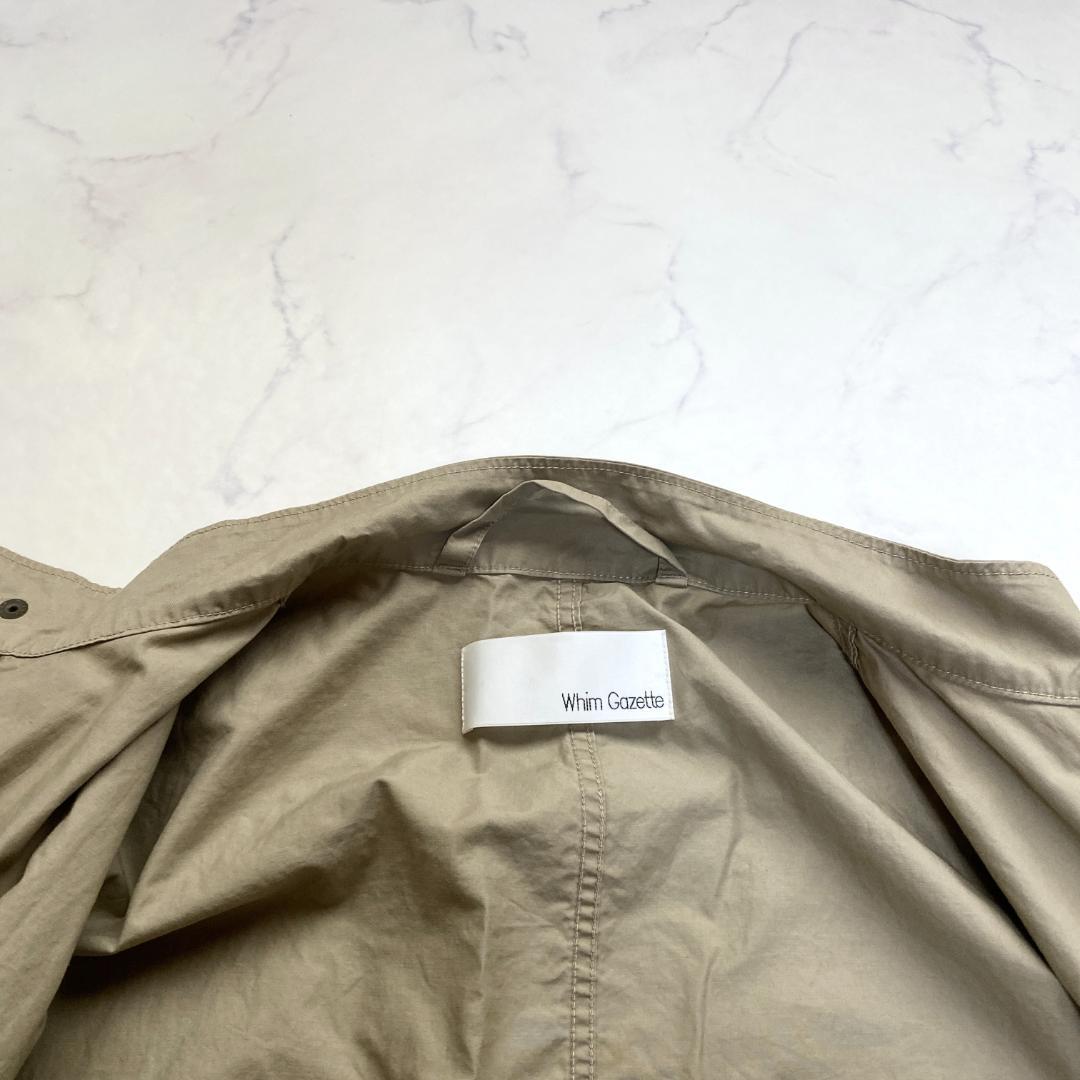 美品✨ウィムガゼット 24SS ミリタリーコート ロング丈 コットン F カーキ