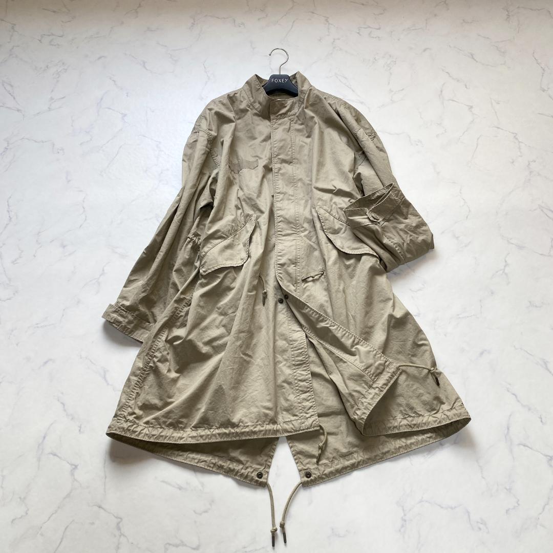 美品✨ウィムガゼット 24SS ミリタリーコート ロング丈 コットン F カーキ