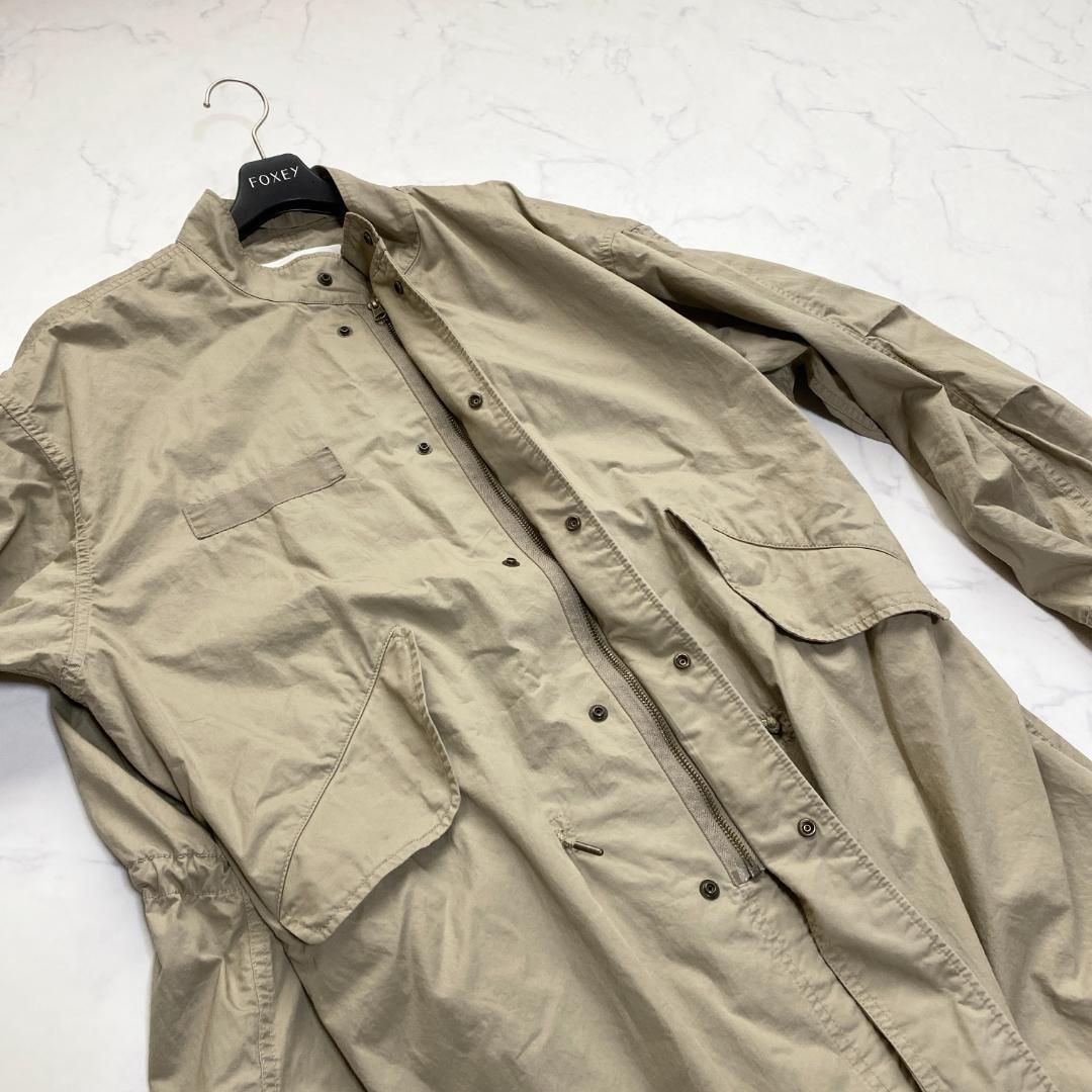 美品✨ウィムガゼット 24SS ミリタリーコート ロング丈 コットン F カーキ