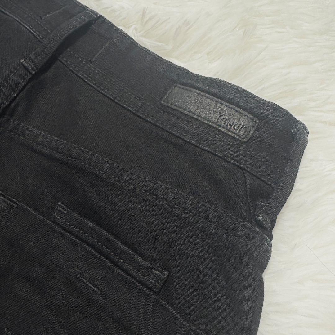 YANUK ヤヌーク ボーイズストレート LEA ブラック 黒 W25
