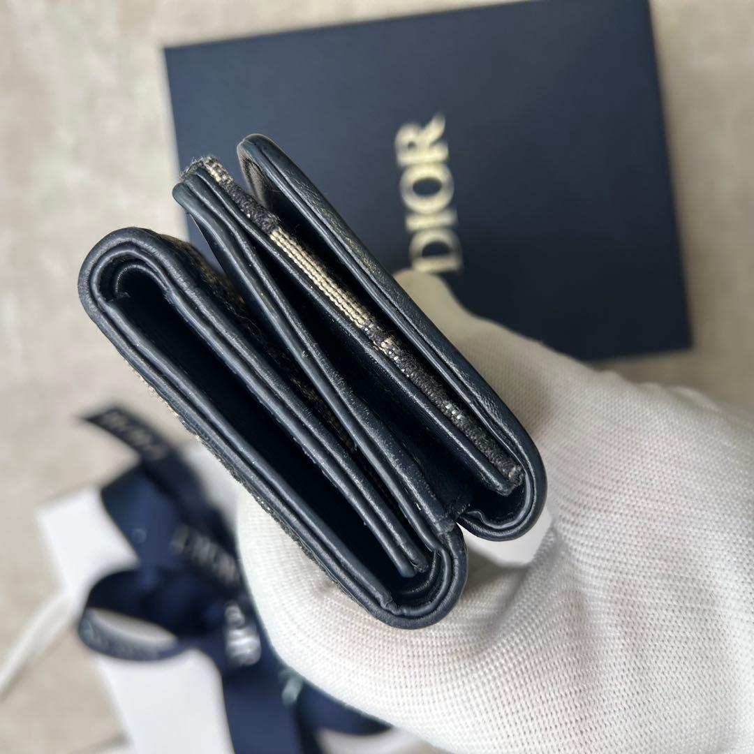 美品✨DIOR クリスチャンディオール ロゴ キャンバス 三つ折り財布