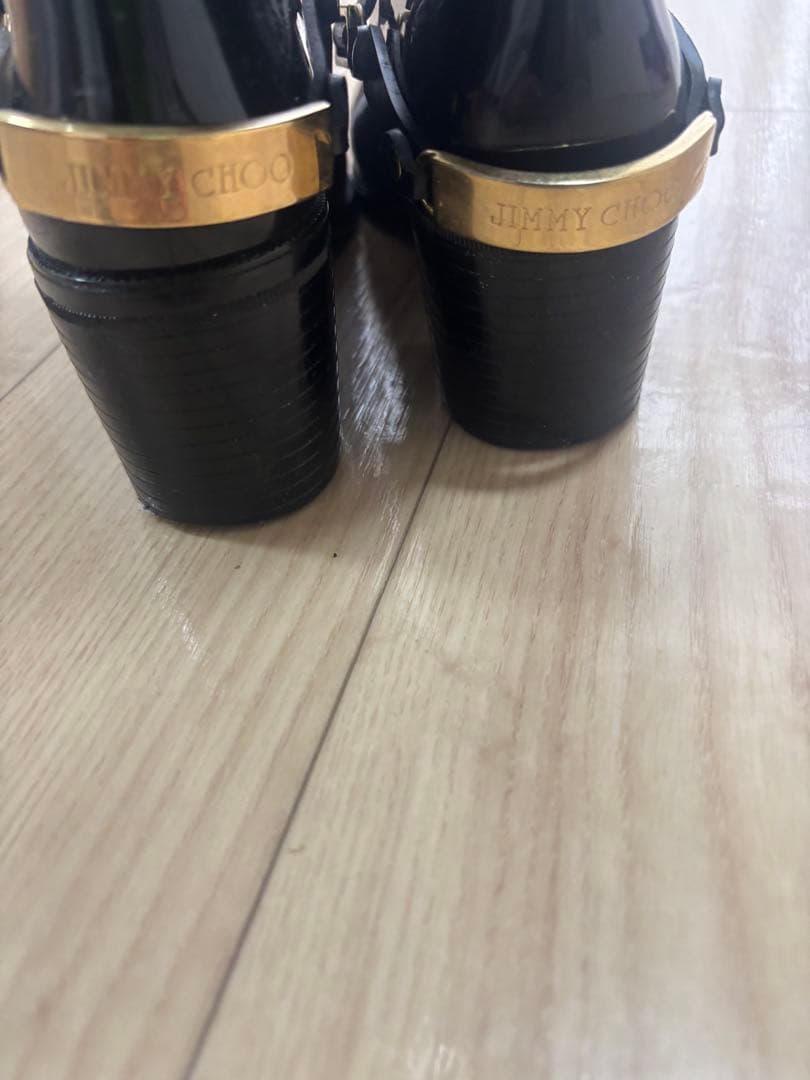 超美品JIMMY CHOO ブラック長靴 ストラップ付き