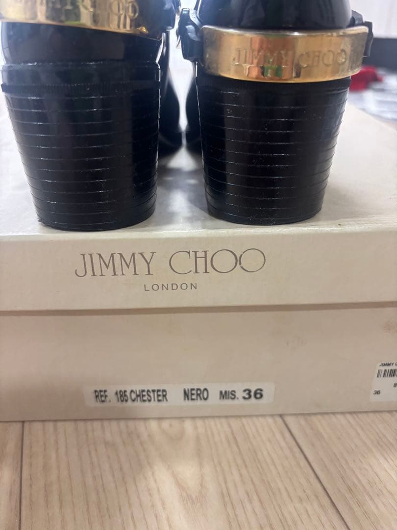 超美品JIMMY CHOO ブラック長靴 ストラップ付き