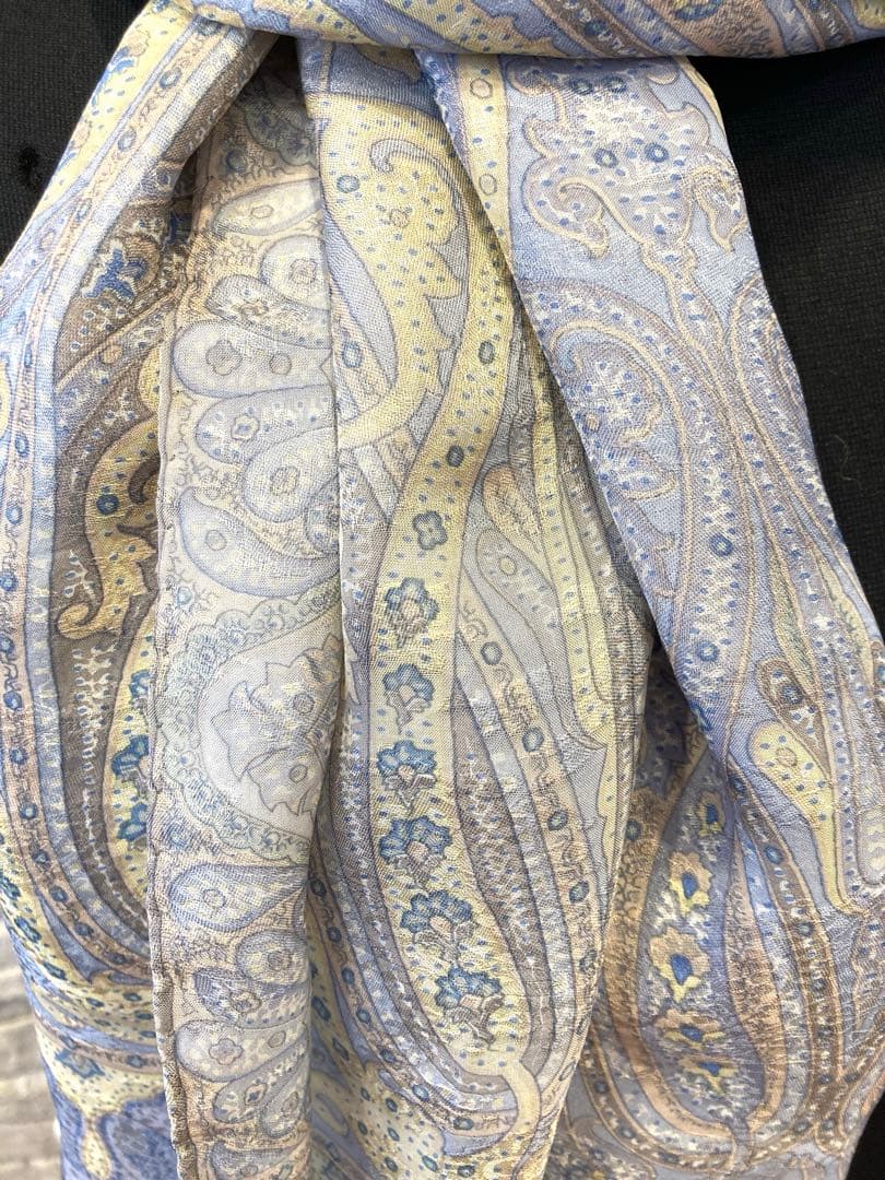 etro エトロ ストール シルク100% 薄手 イタリア製　ペイズリー柄