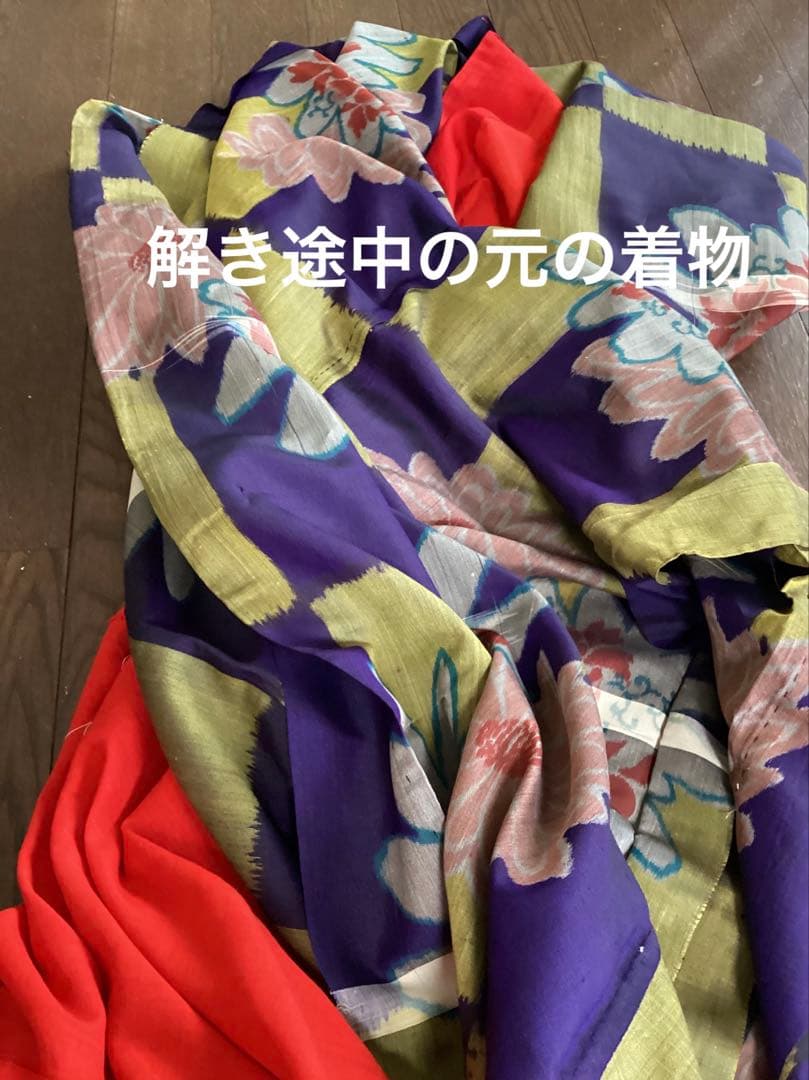 大正浪漫をまとう★アンティーク銘仙着物リメイク★モードモガ風★コートドレス★正絹