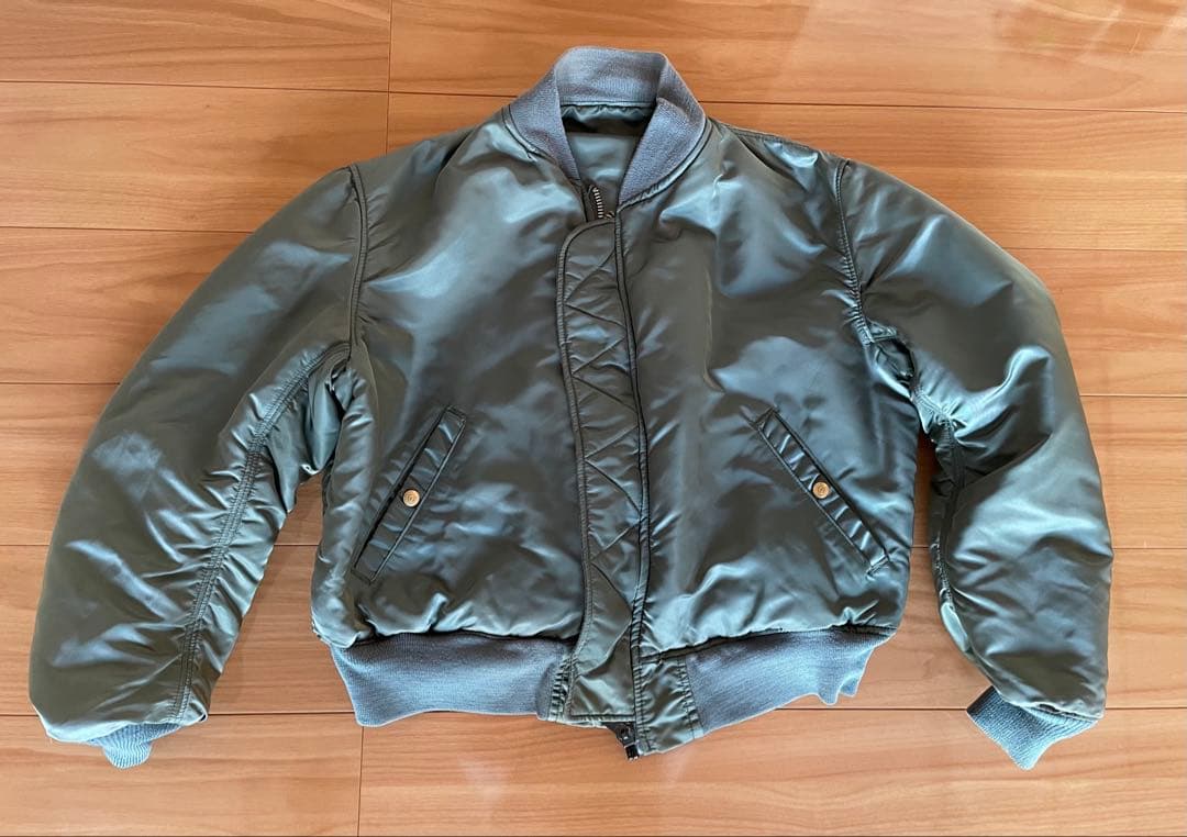 SCHOTT フライトジャケット MA-1 カーキ L USA製　短丈