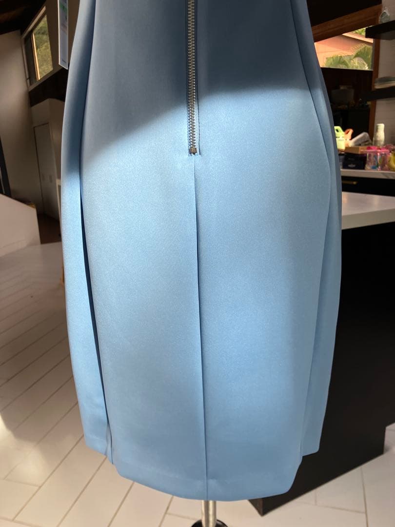 新品　カルバンクライン ライトブルー ノースリーブ タイトワンピース 8P L