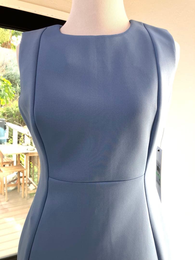 新品　カルバンクライン ライトブルー ノースリーブ タイトワンピース 8P L