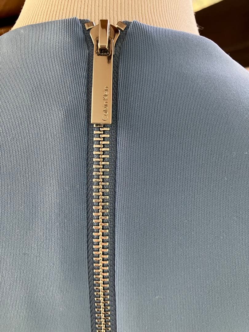 新品　カルバンクライン ライトブルー ノースリーブ タイトワンピース 8P L